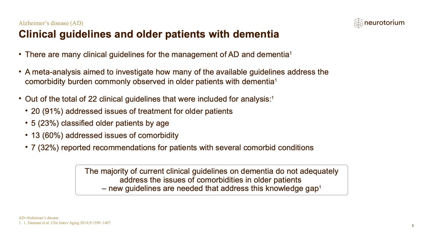 Alzheimers Disease – Comorbidity – slide 25